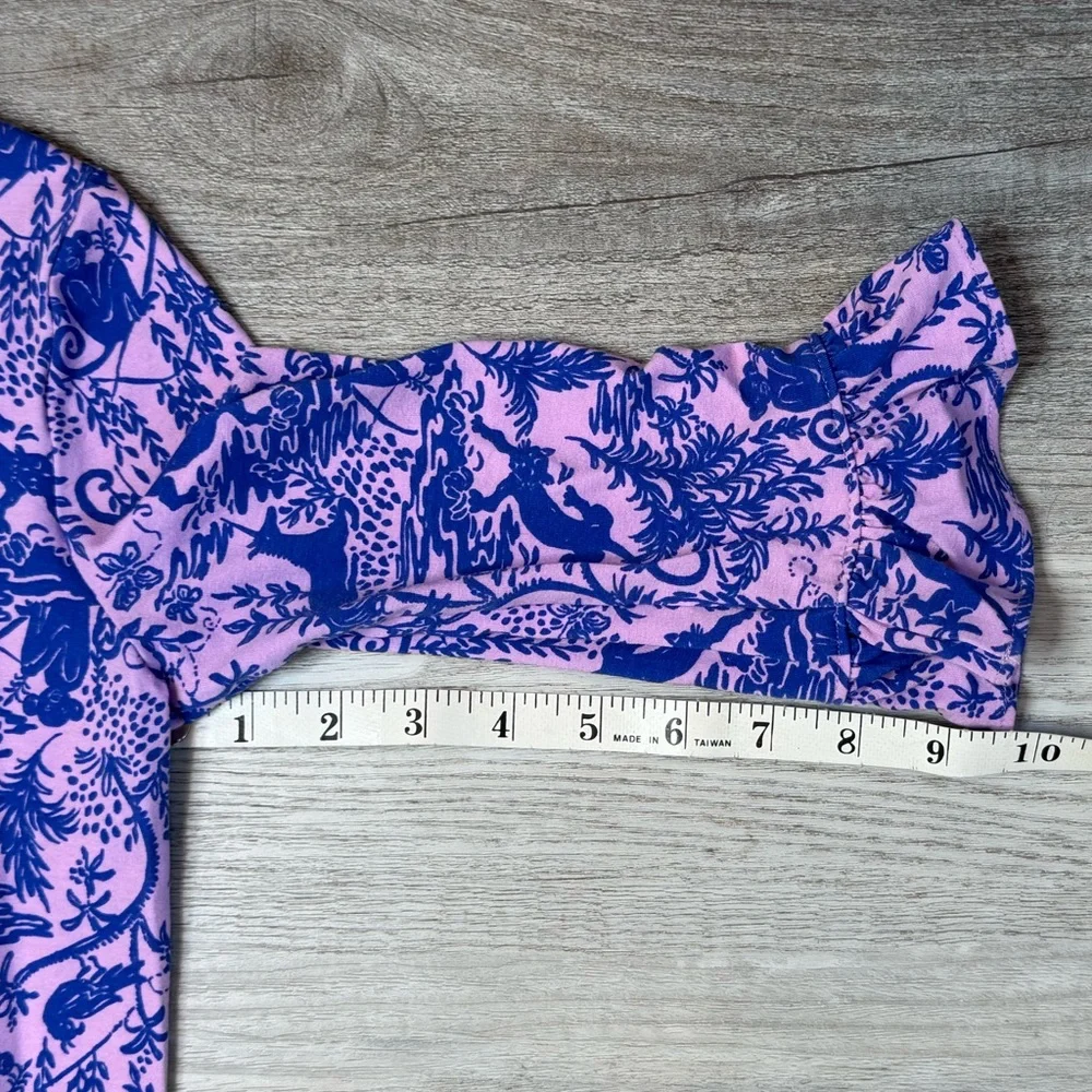 Lilly Pulitzer Girls UPF 50+ Mini Ruffled Sophie Dress XL (12/14) Lilac Safari